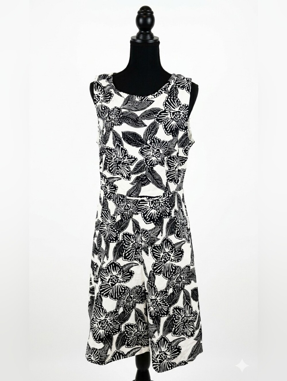 J.Crew Black & White Floral Sleeveless Dress - Size 12